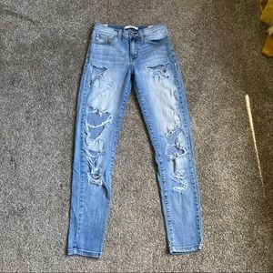 Kancan skinny jeans distressed size 5 women’s 26 waist mid rise light SKUPB1